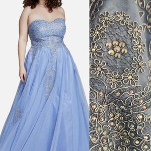 Say Yes to the Prom Trendy Plus Size Embroidered S Periwinkle 14W/ 20W